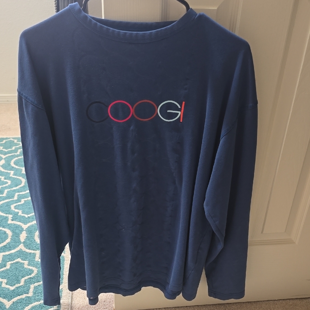 COOGI Navy Long Sleeve Top with Logo